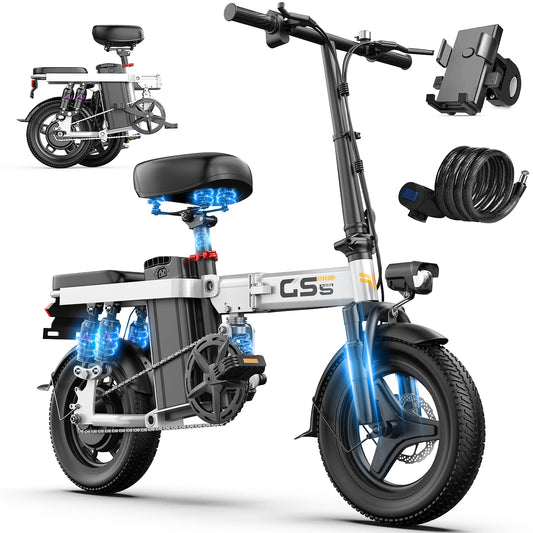 Electric Bike for Adults Teen-Folding Electric Bicycle 750W Peak Motor 20+MPH 35 Miles Commuter Ebike 48V 15AH Removable Battery