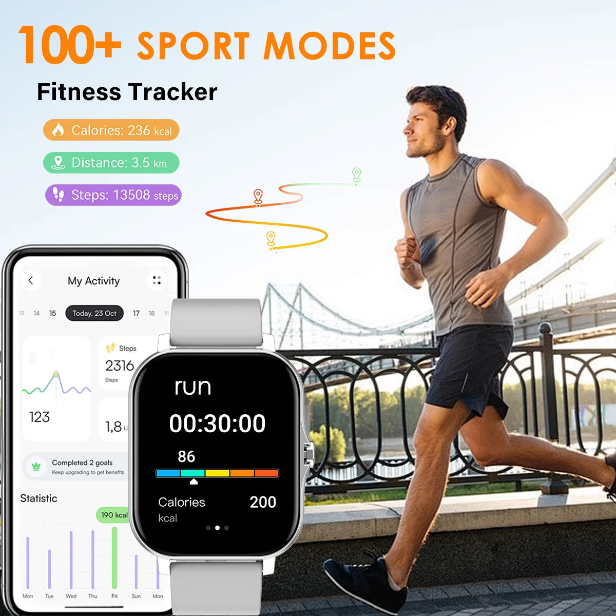 Smart Watch Bluetooth Call Smartwatch Touch Dial Fitness Tracker