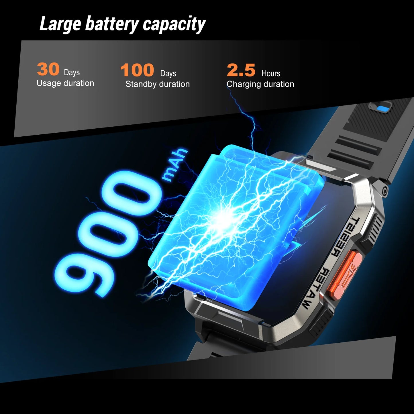 Blackview New Smart Watch 2.01 Inch HD Outdoor Men's Waterproof