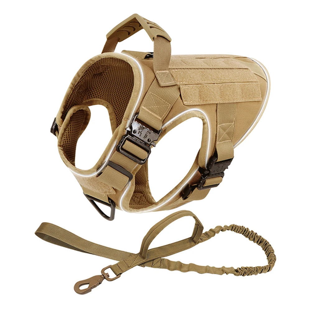 Reflective Dog Harness with 4 Metal Buckles for Large Dogs