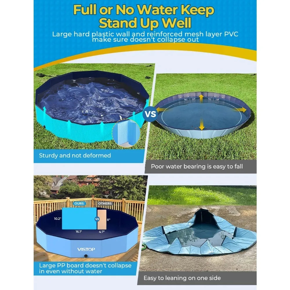 Extra Large Foldable Pool for Dogs Cats Kids Bathing Tub