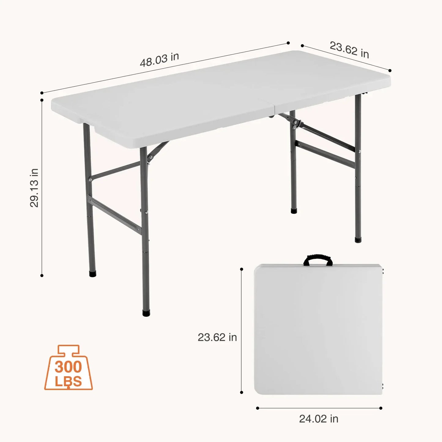 Portable Folding Outdoor Indoor Table Heavy Duty Foldable Table with Carrying Handle Safety Lock For Camping Picnic Dining