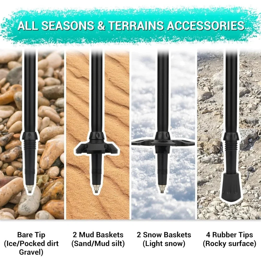 Trekking Poles for Hiking and Walking - Lightweight 7075 Aluminum