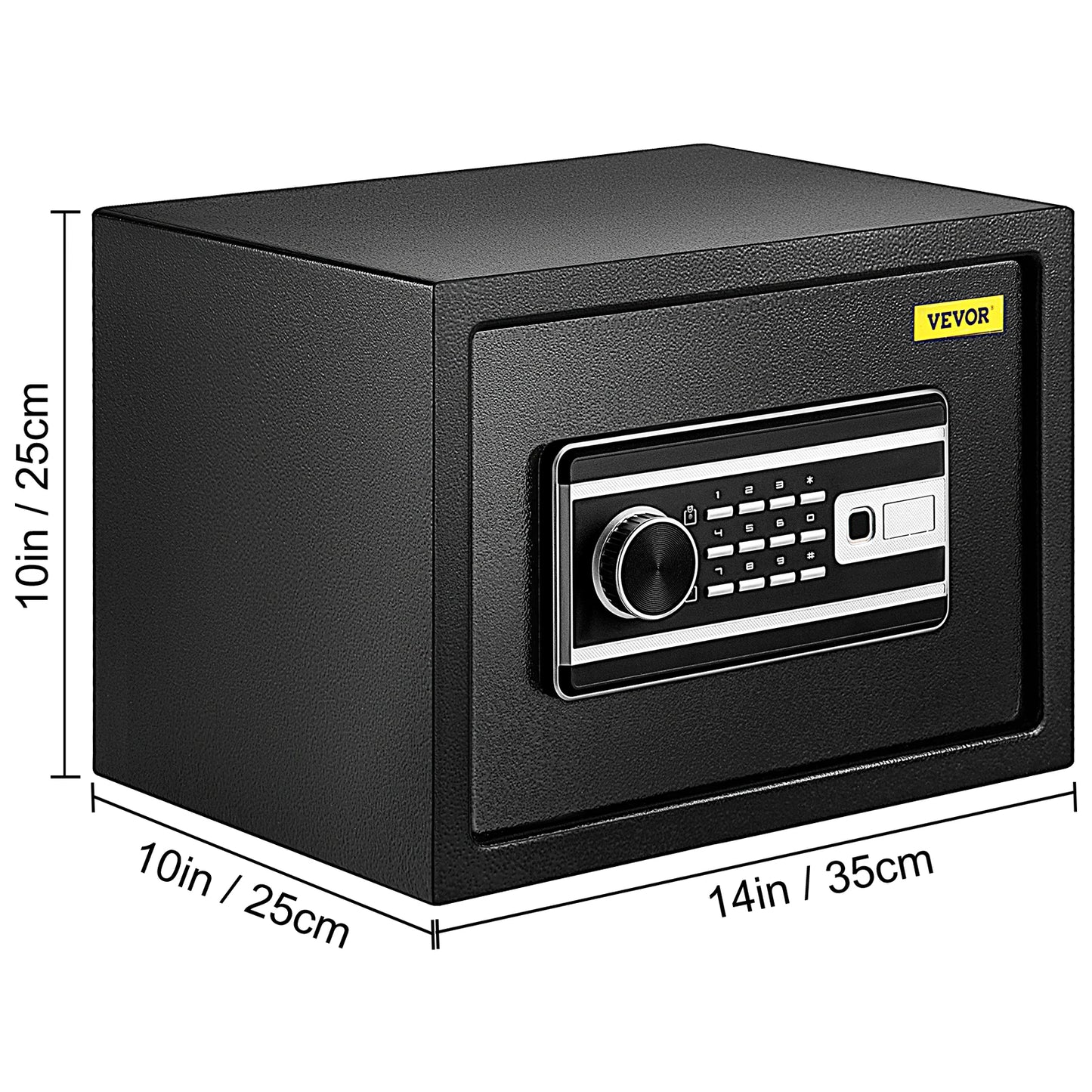 VEVOR Fingerprint Locks Safe Deposit Box 0.8/1.7/2.1 Cubic Feet