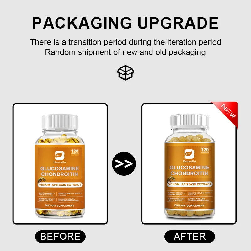 BEWORTHS Glucosamine Chondroitin Bee Venom Capsules for Joint Pain Relief