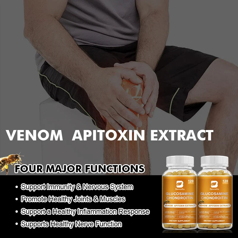 BEWORTHS Glucosamine Chondroitin Bee Venom Capsules for Joint Pain Relief