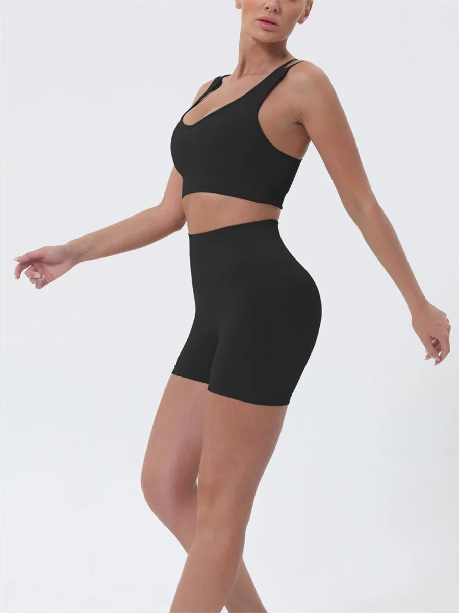Women s Summer 2 Piece Outfits Sleeveless Crop Tops Set