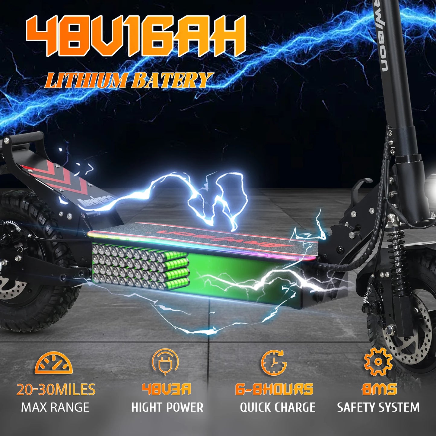Arwibon Q30 Adult Electric Scooter 2500W Motor 30MPH