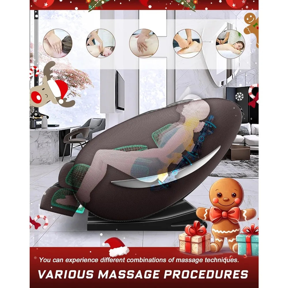 Massage Chair Recliner with Zero Gravity and Heating Brown
