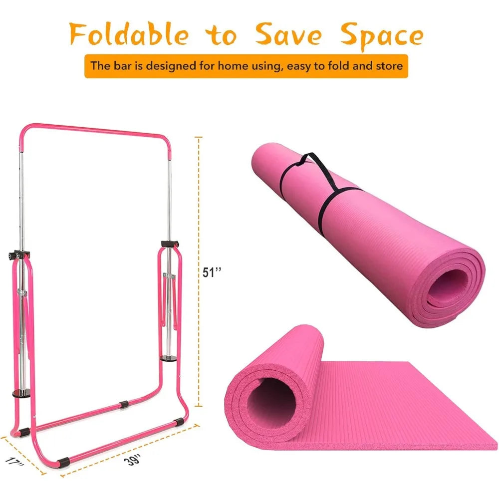 Expandable Gymnastics Bar for Kids - Height Adjustable Bar