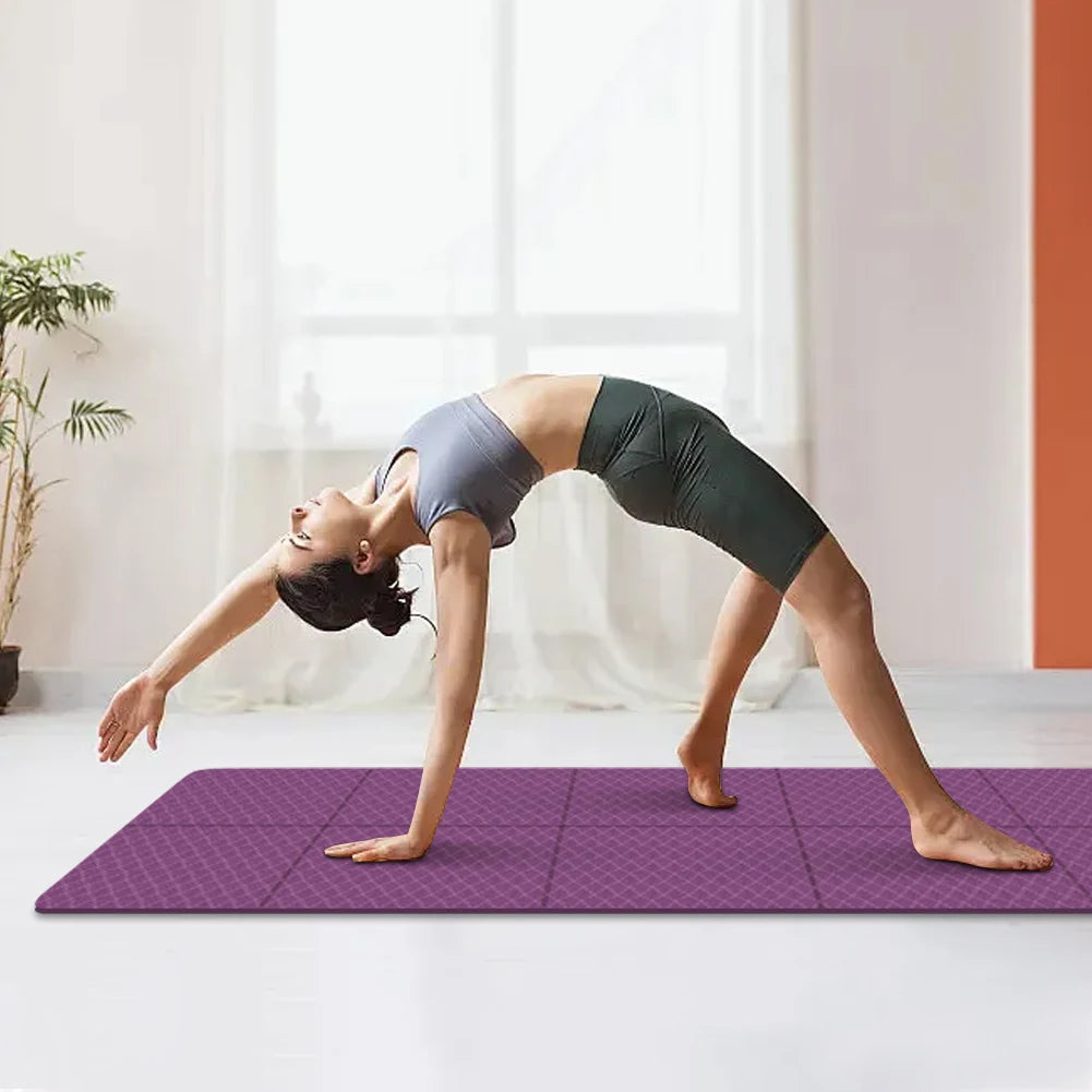 Foldable Yoga Mat Double Sided TPE for Pilates & Workouts