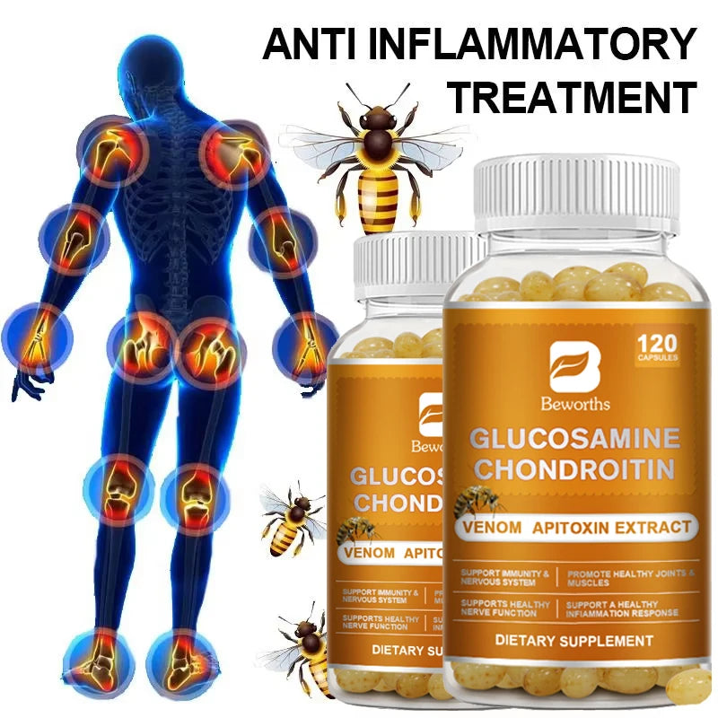BEWORTHS Glucosamine Chondroitin Bee Venom Capsules for Joint Pain Relief
