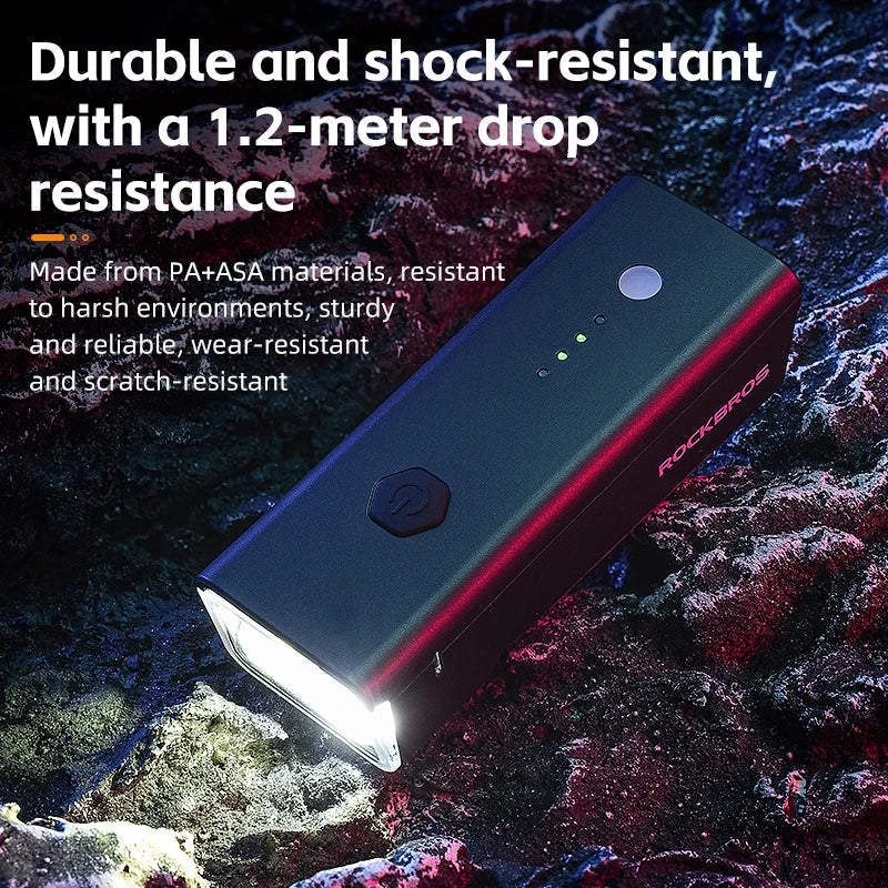 ROCKBROS Bicycle Light 260LM 1500mAh Handlebar Type-C Rechargeable Waterproof LED Flashlight