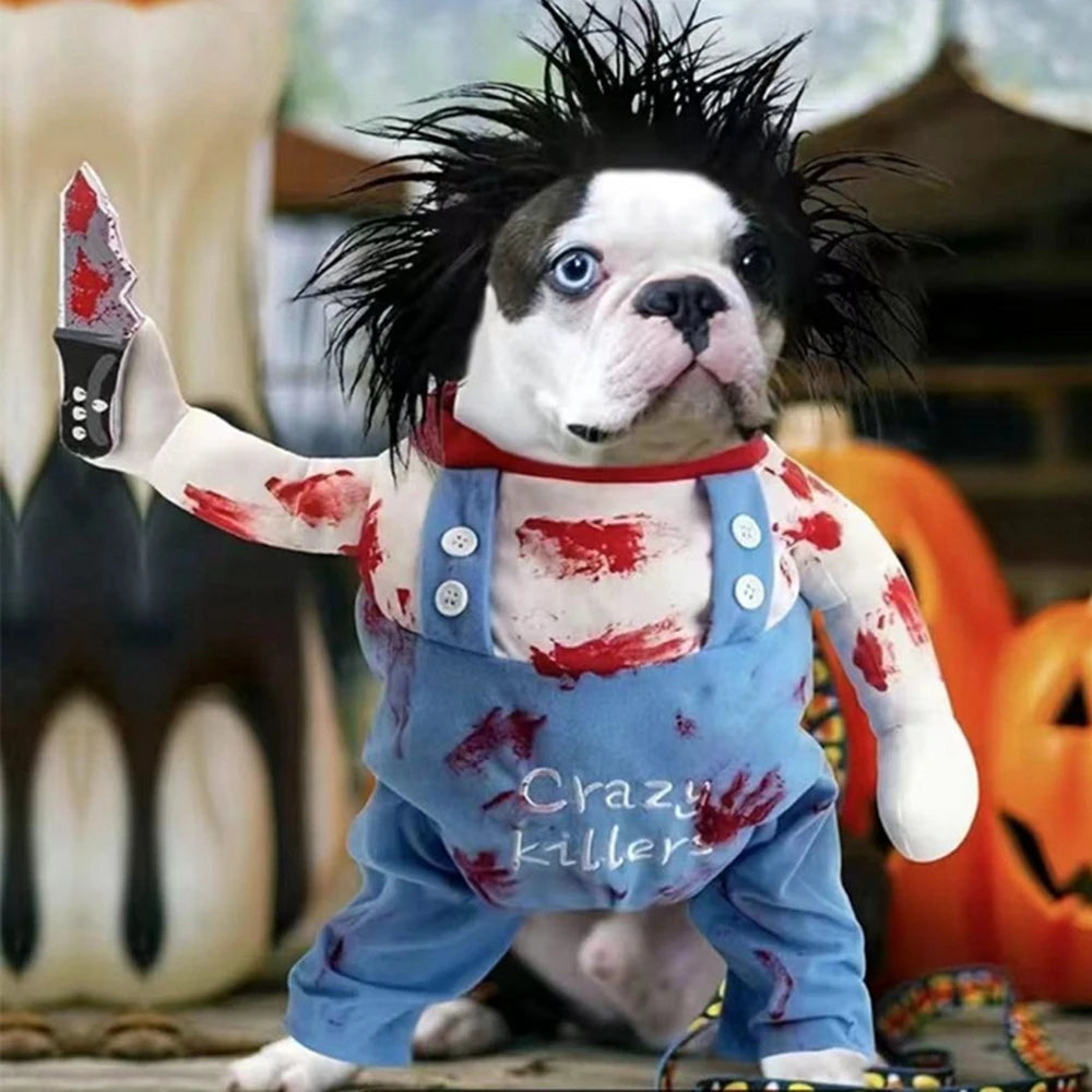 Halloween Pet Dog Clothes Dogs Holding a Knife Cosplay Costume