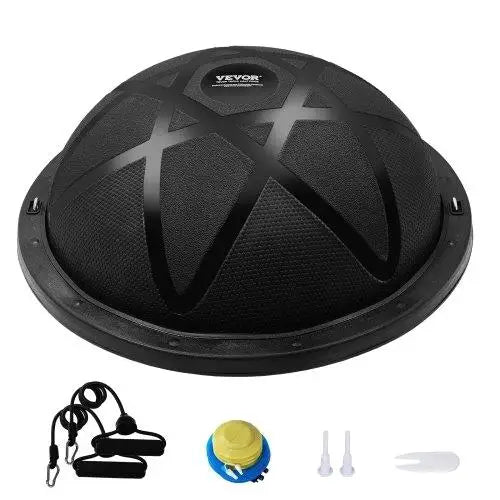 23-Inch Half Exercise Ball Trainer with Pump and Resistance Bands 660lbs Capacity Stability Yoga Ball for Home Gym Full Body Workout