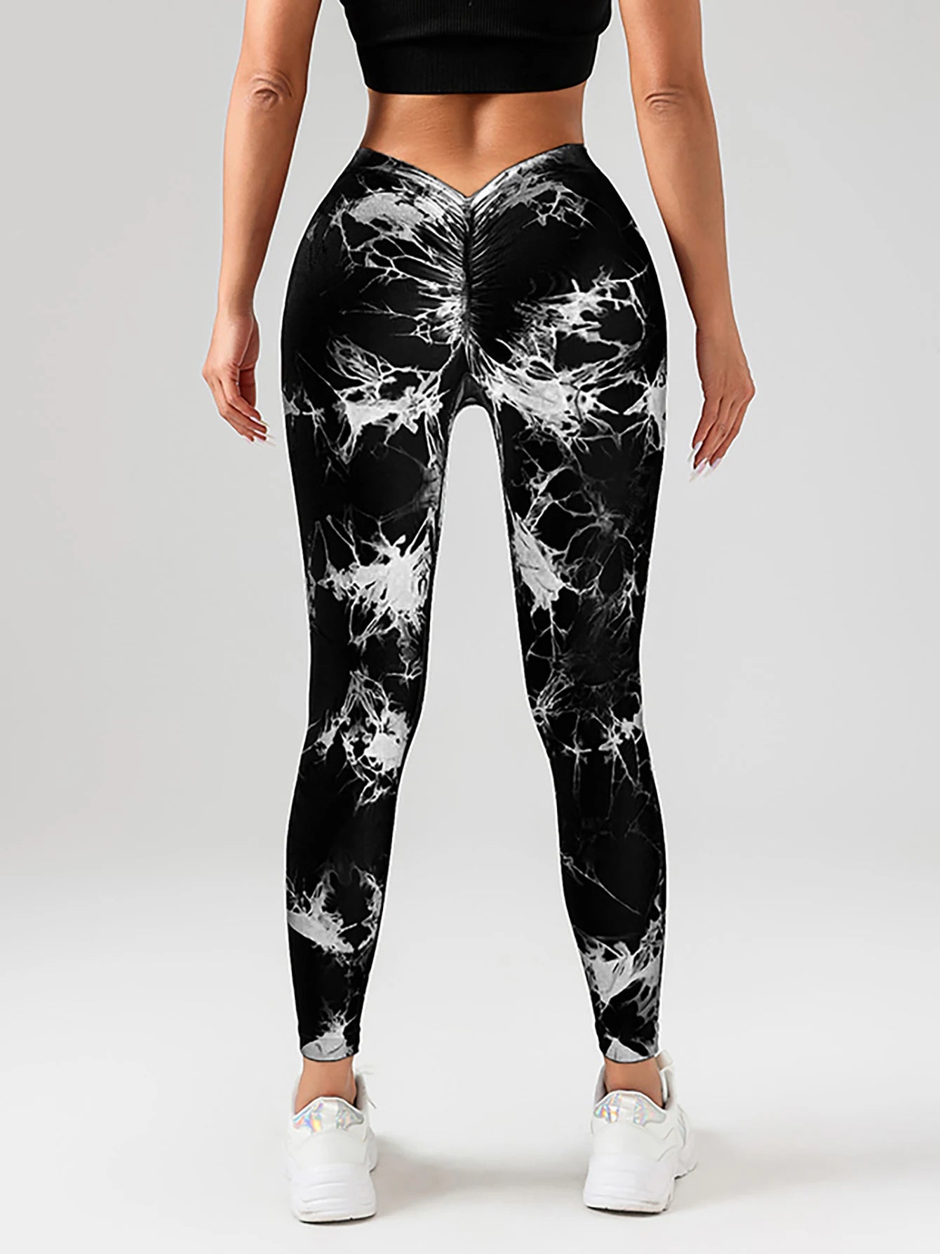 US Local Women's Spandex Tie Dye Scrunch Butt Lifting Leggings