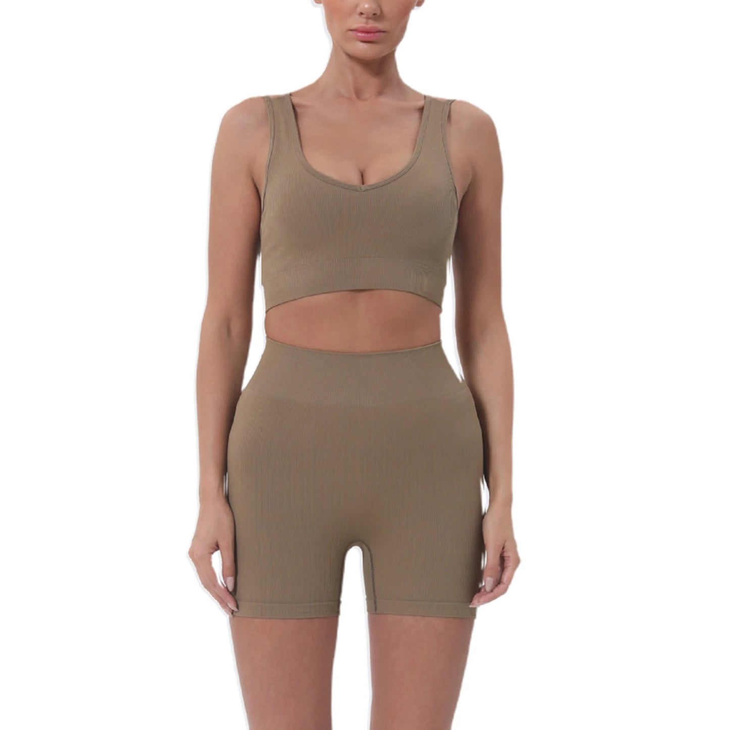 Women s Summer 2 Piece Outfits Sleeveless Crop Tops Set