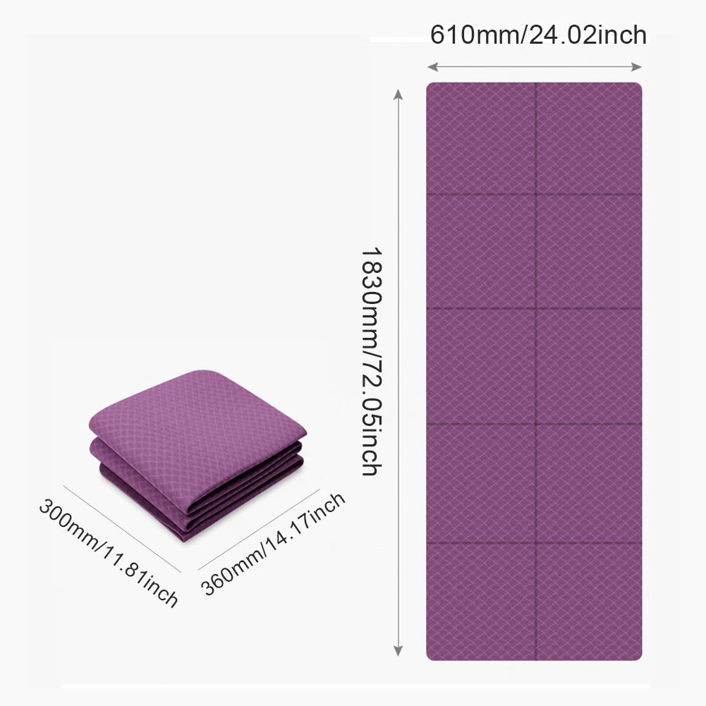 Foldable Yoga Mat Double Sided TPE for Pilates & Workouts