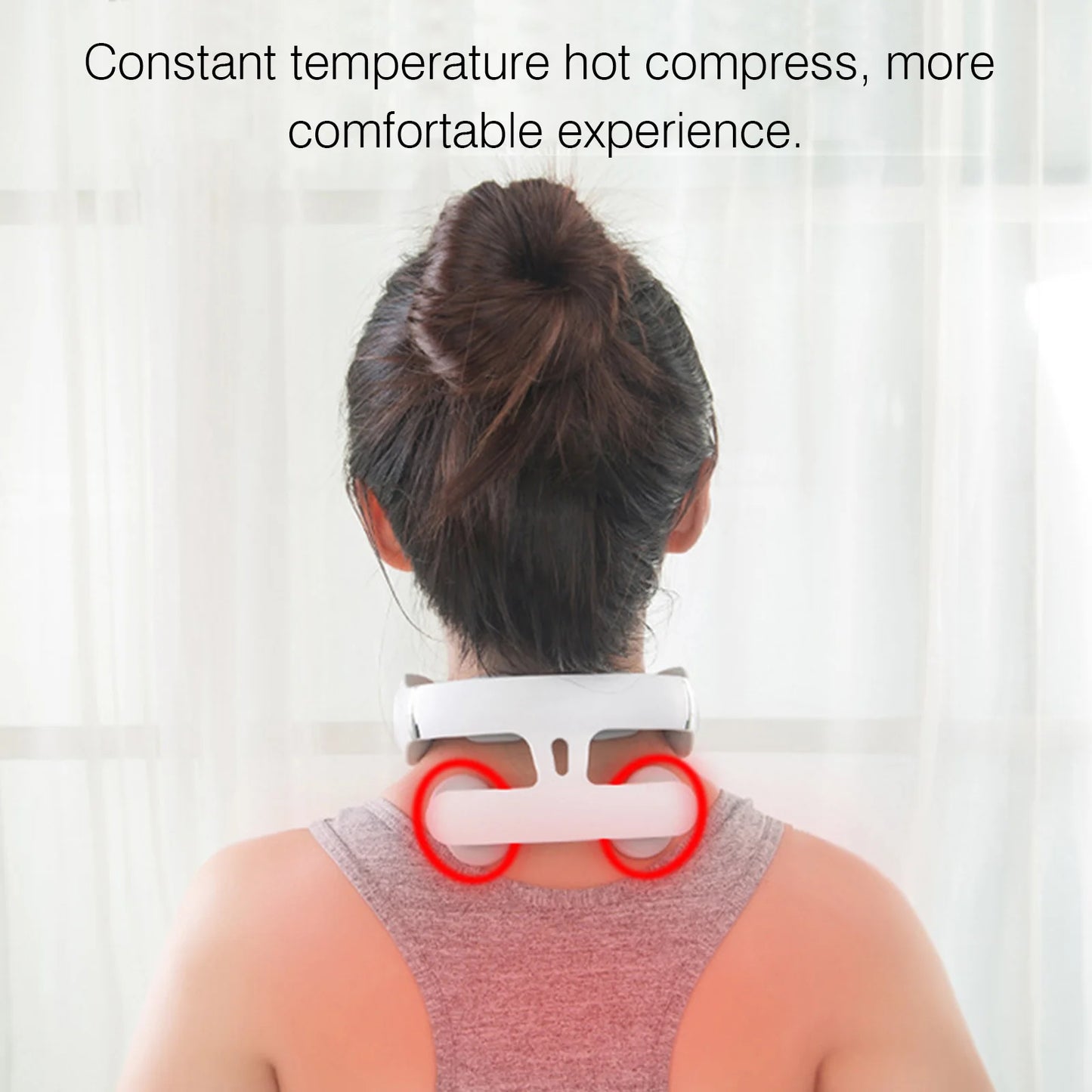 Neck Massager Heat Micro Electric Massager Shoulder Pain Relief USB Relax Muscles Floating 4 Heads Vibrator Heating Massager