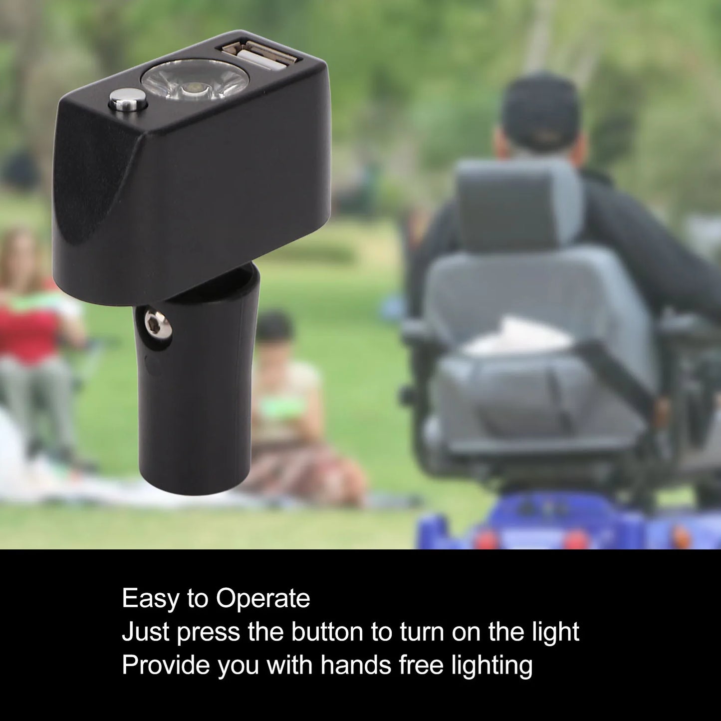 Wheelchair Lighting Controller Electric Wheelchair Light Hands Button 3 Pin XLR Adjustable Angle for Night