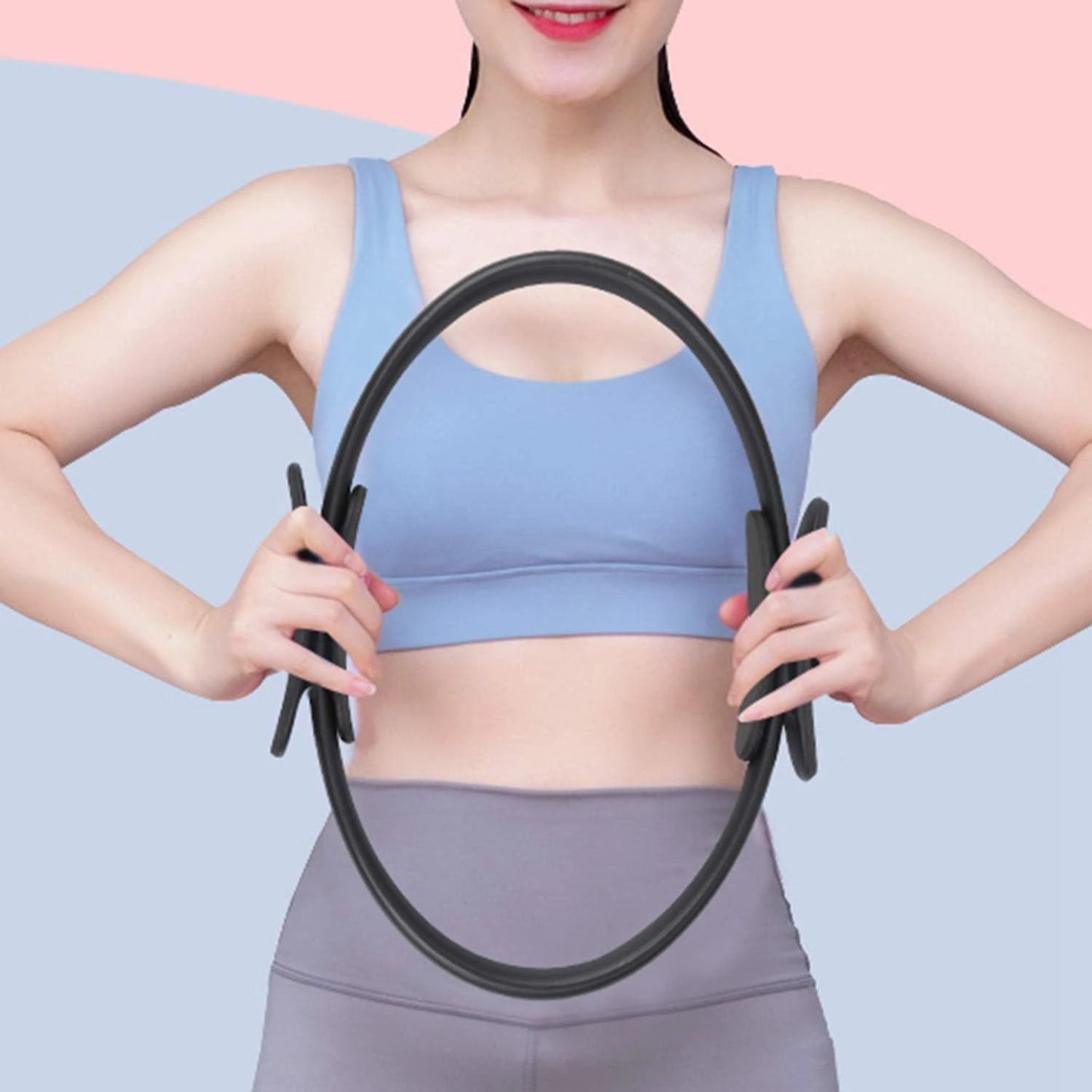 Passionate Yoga And Fitness Enthusiasts Dedicated Black Exercise Ring For Enhancing Strength And Flexibility Achieve Peak Performance