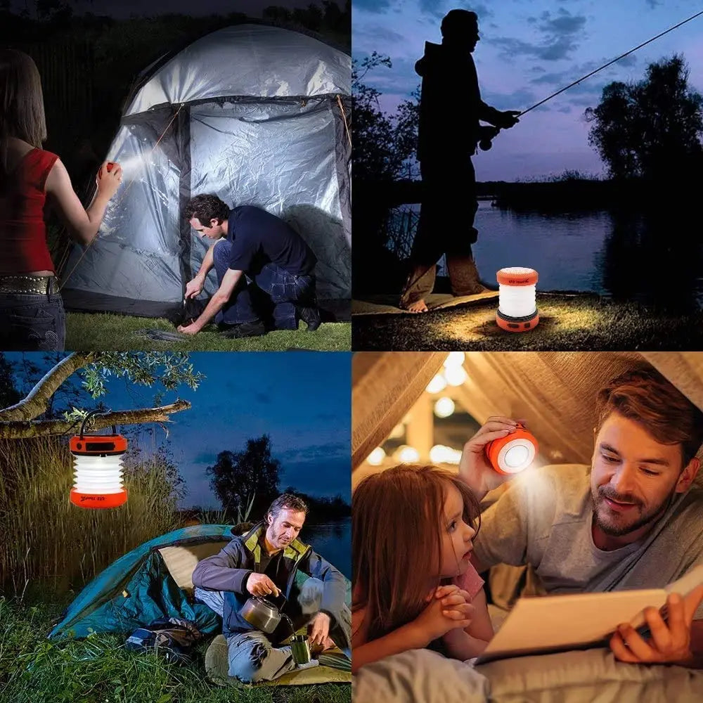 2/4PCS Camping Light Solar Rechargeable Foldable Lantern