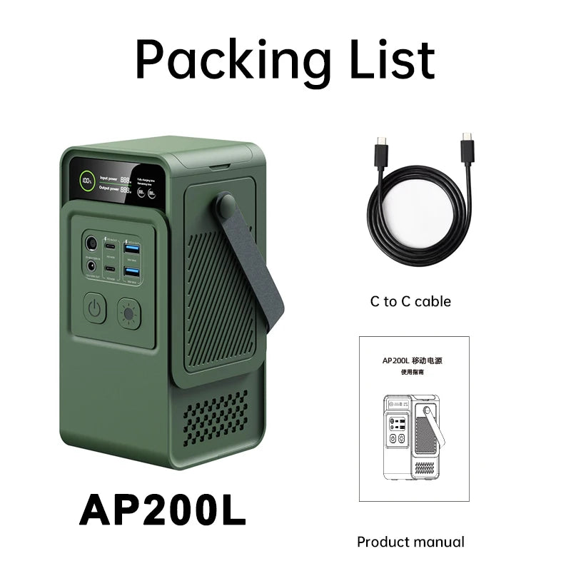 CTOLITY 192Wh 1024Wh Portable Power Station UPS Solar Generator 345Wh Lifepo4 Battery Energy Storage Supply Camping RV Outdoor