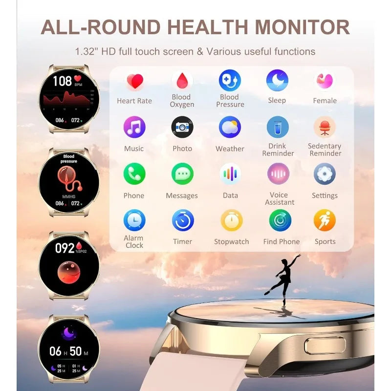 Smart Watch for Women Answer Make Call Fitness Tracker Waterproof