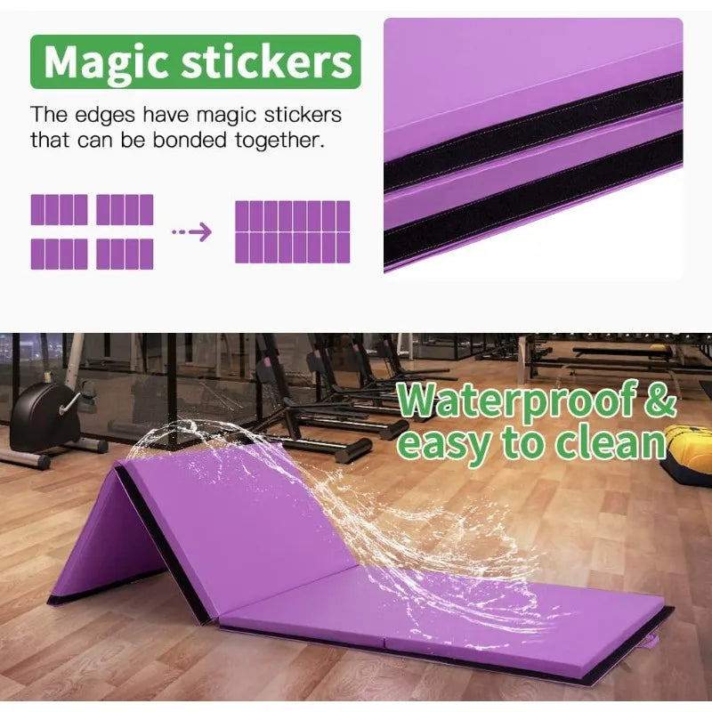 Tumbling Mats Gymnastics Foldable Yoga Mat With Carrying Handles