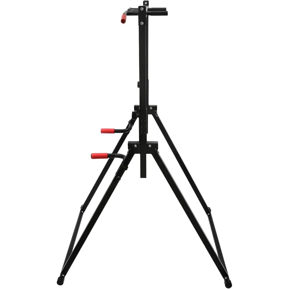 Foldable Power Station Pull-Up Bar Freestanding Triangular Power Tower Dip Station