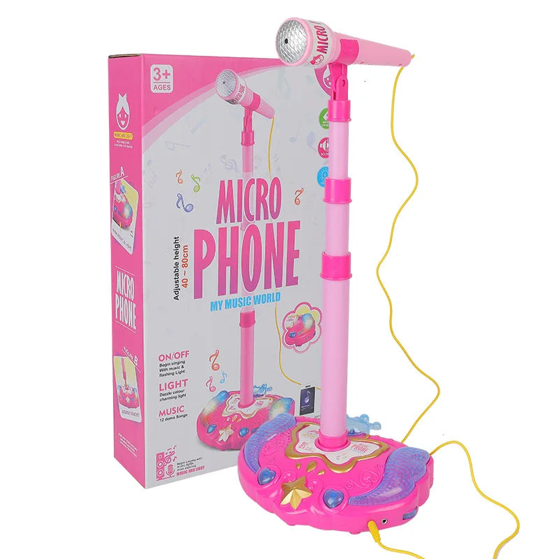 Hot Sale Kids Girls Karaoke Adjustable Stand Microphone Toy