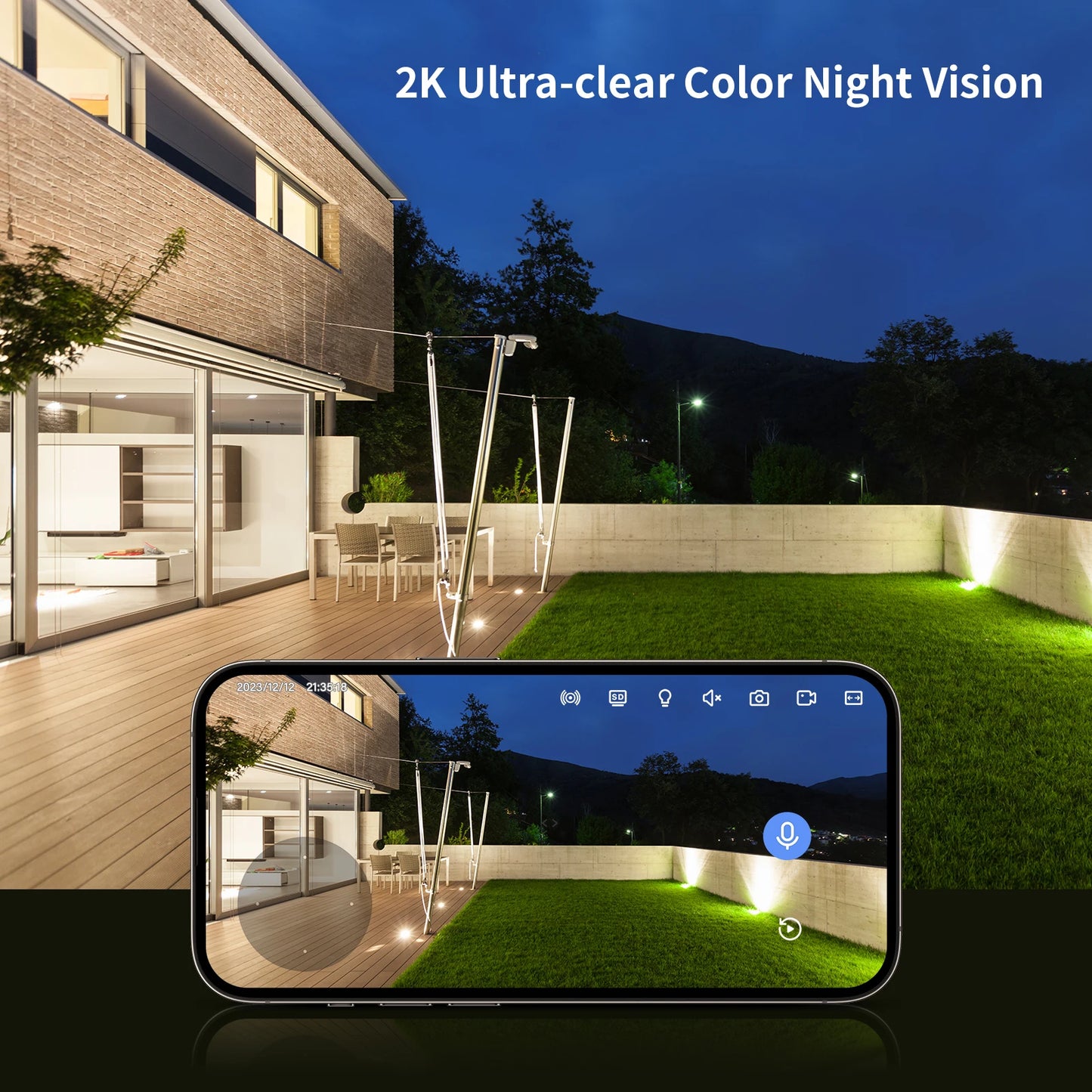 Jennov Outdoor/Indoor Security Cameras 5Ghz/2.4Ghz 2K HD Wireless WiFi Monitor for Home Security