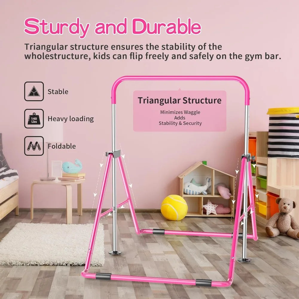 Expandable Gymnastics Bar for Kids - Height Adjustable Bar