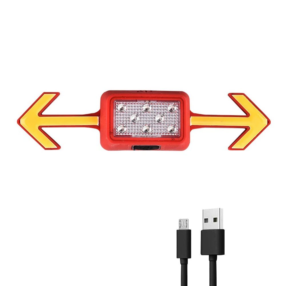 LED Bike Turn Signal Light Wireless Remote Control Rechargeable Bicycle Taillight 6 Modes for Motorcycle Bicycle Helmet