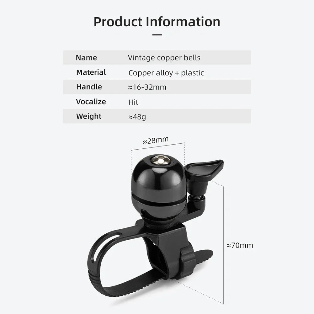 Bicycle Vintage Ring Clear Sound MTB Road Bike Retro Bell Cycling Safety Warning Horn Bike Accessories Classic Bell Alarm