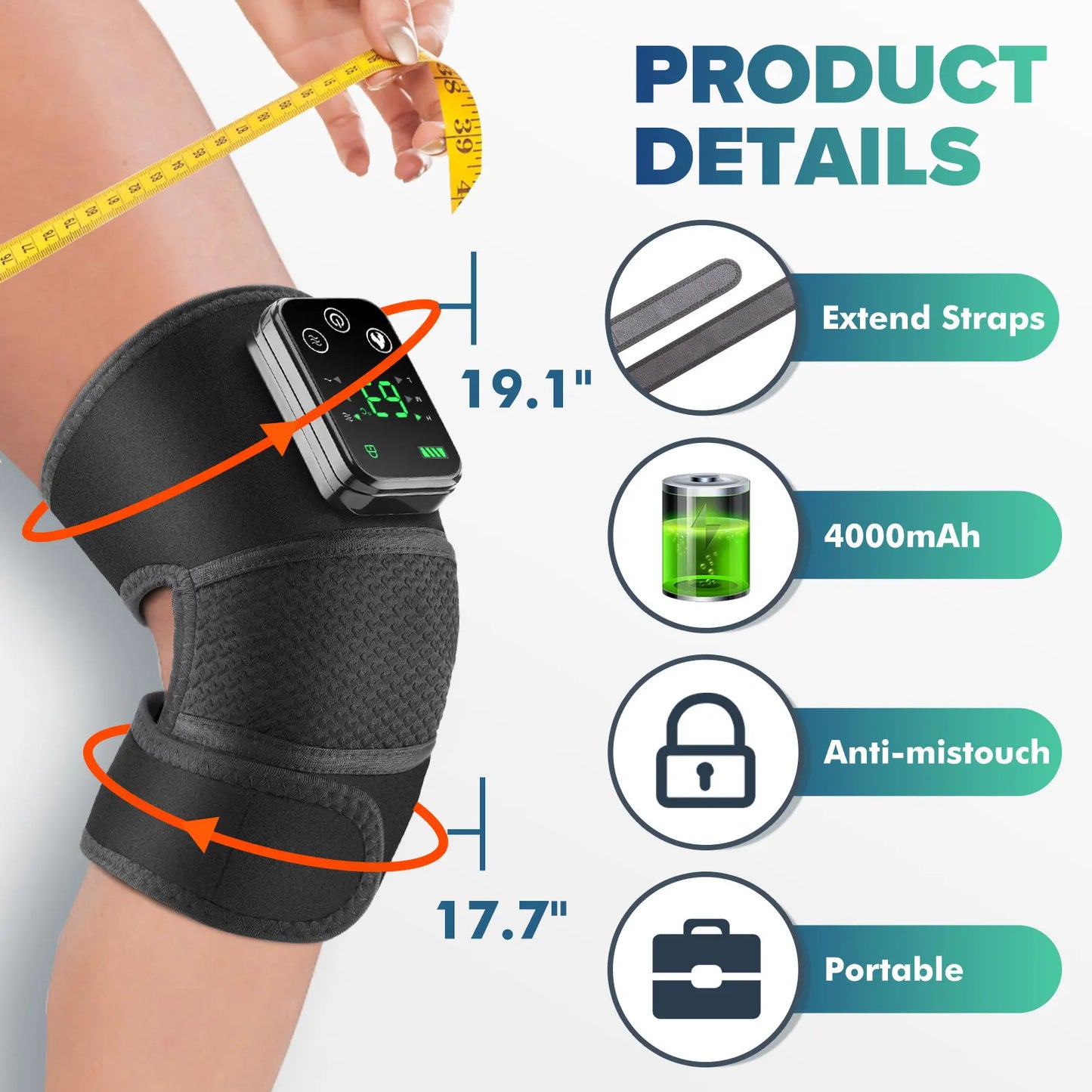 Knee Heating Massager Joint Physiotherapy Hot Compress Vibration