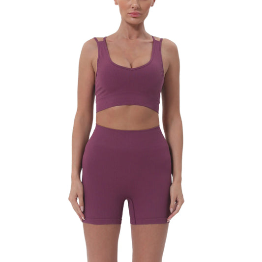 Women s Summer 2 Piece Outfits Sleeveless Crop Tops Set