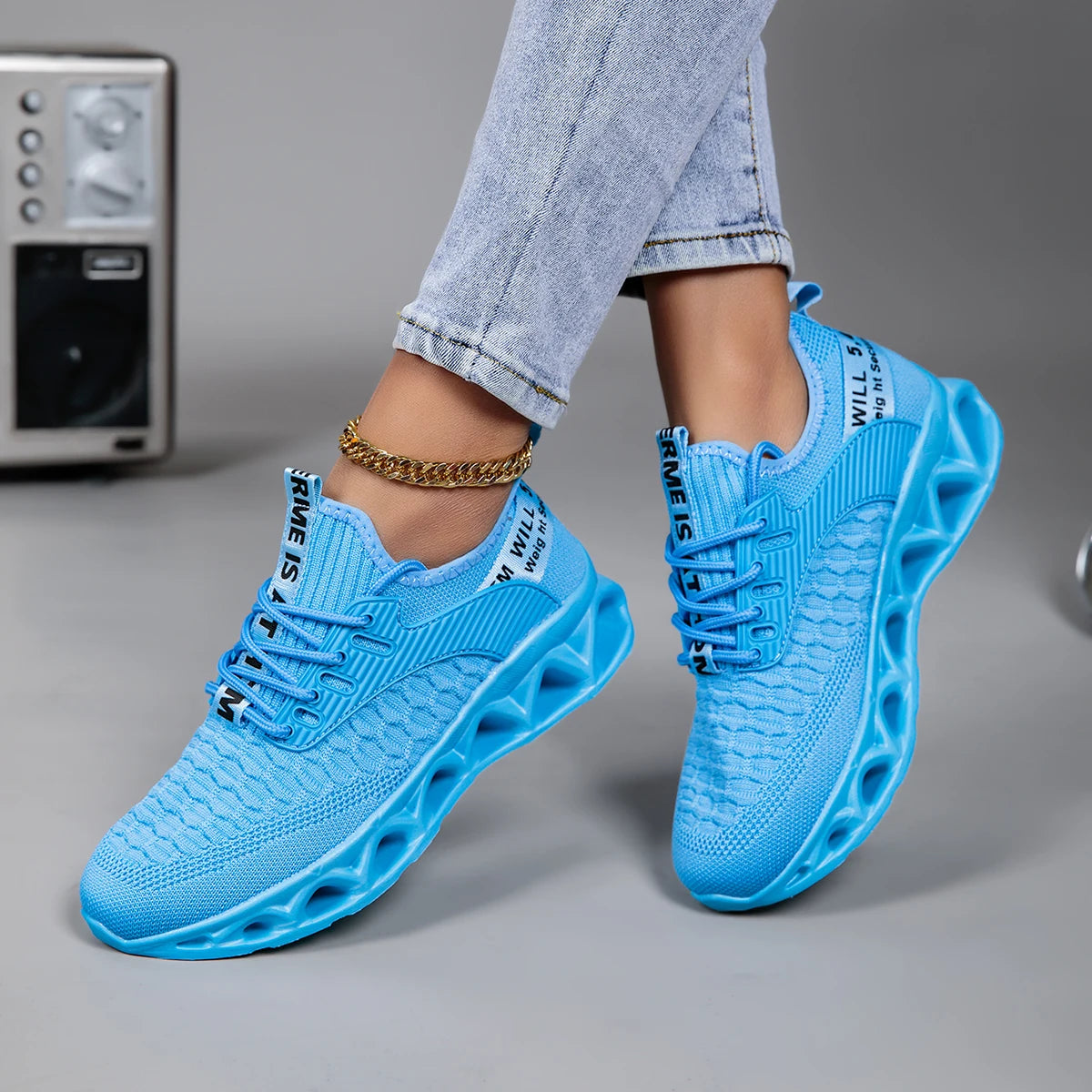 Women's Running Shoes Lightweight Mesh Breathable Comfortable Flat Soft Tennis Sports Shoes for Women