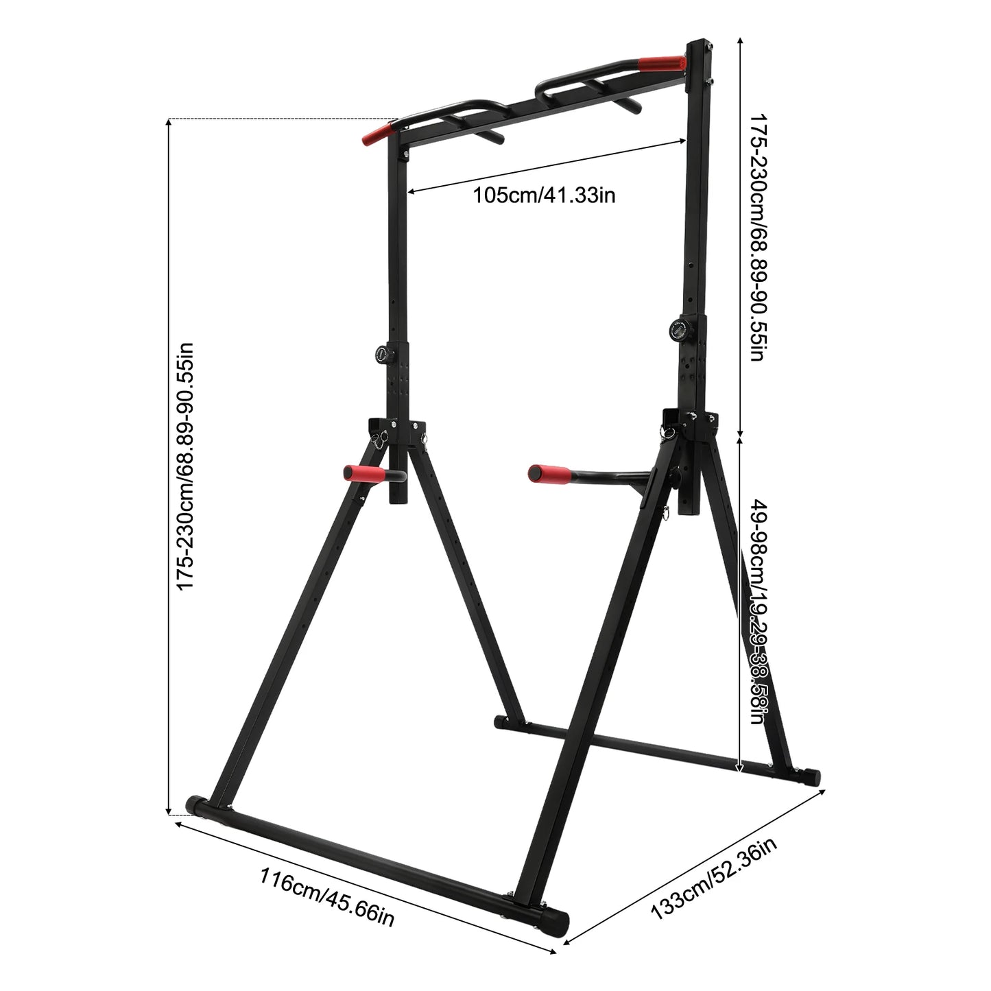 Adjustable Height Home Gym Horizontal Bar, Heavy Duty Carbon Steel, Foldable, Max 440lbs,Pull-up Dip Station,Space-saving Design