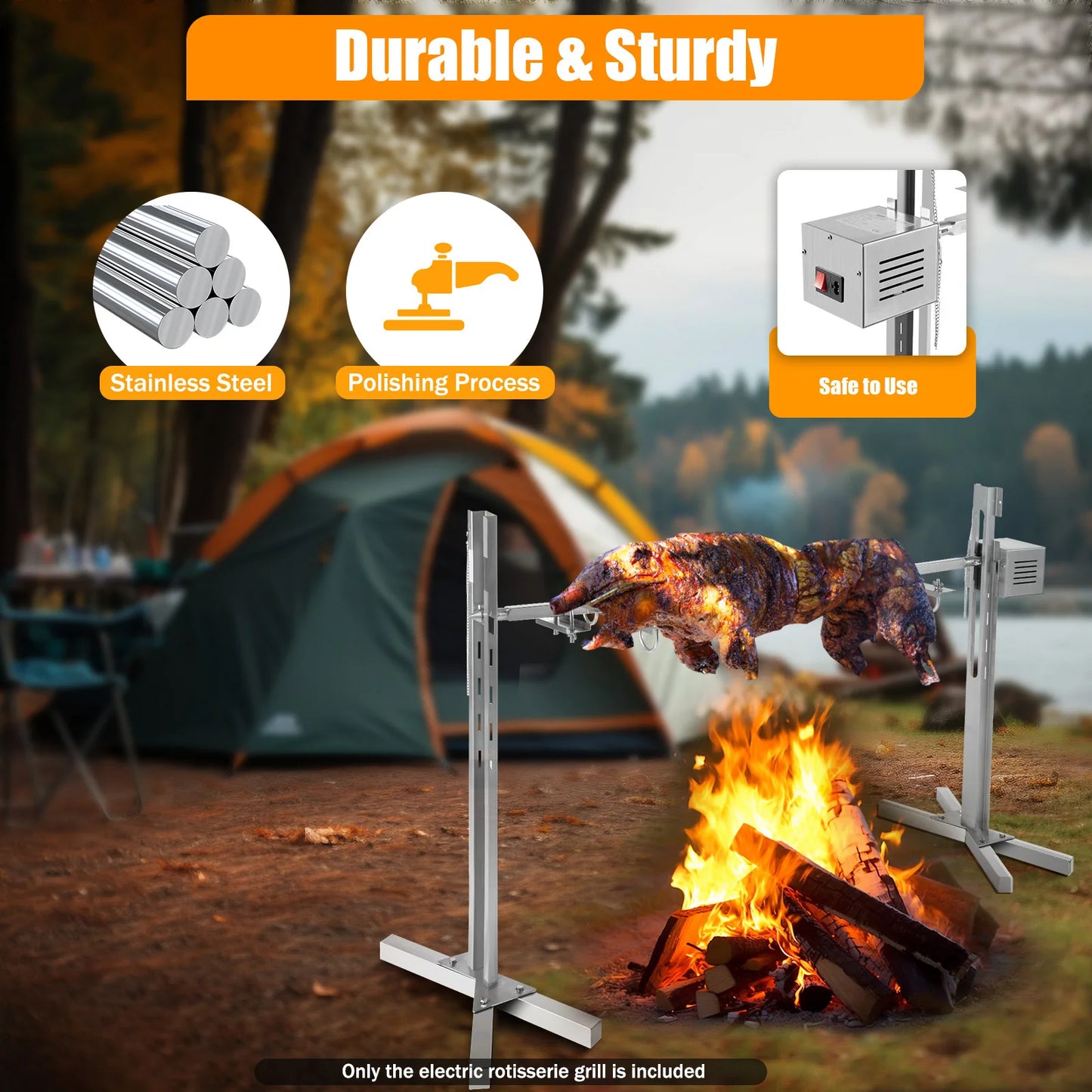 Electric BBQ Rack Rotisserie Grill 40KG Load-bearing 20W 25W