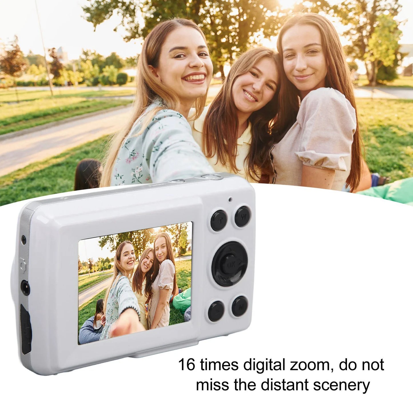 Compact Camera Digital Camera 2.4 In Portable 16MP Zoom