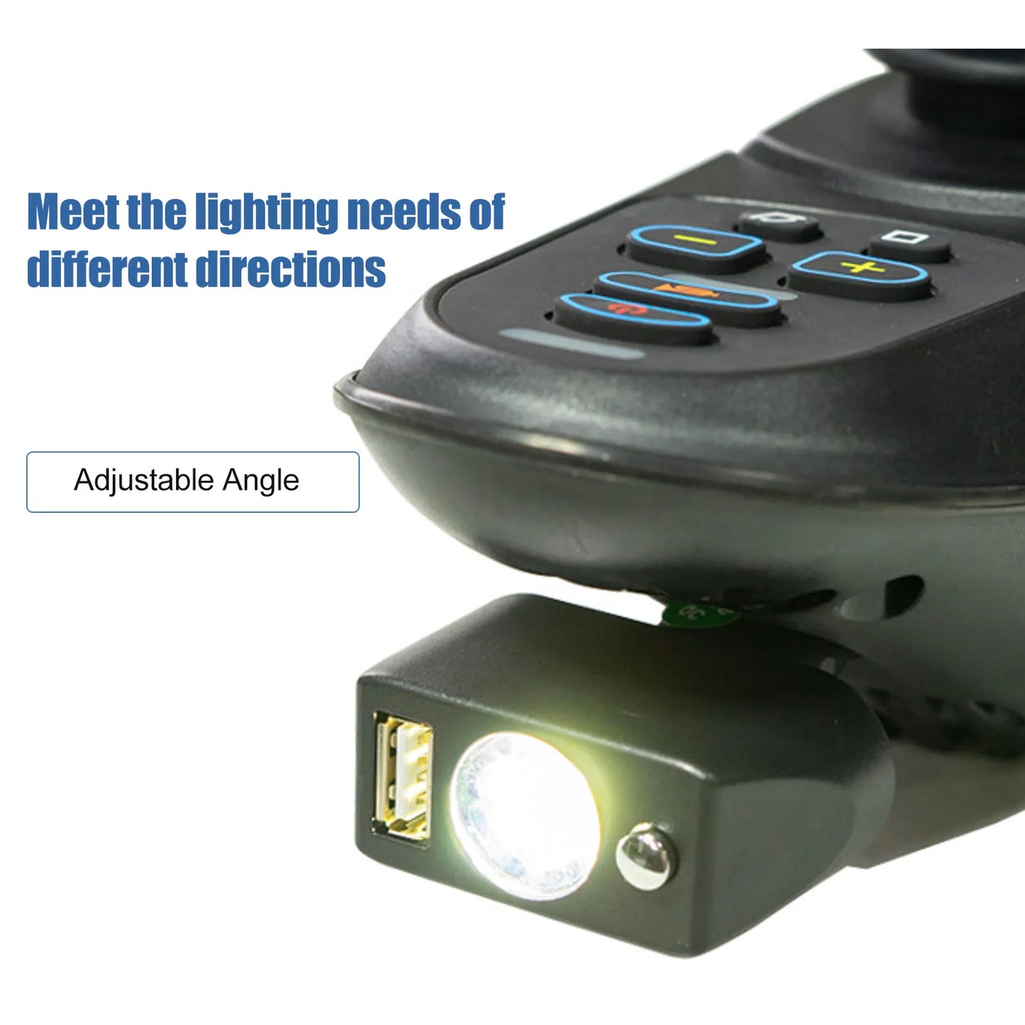 Wheelchair Lighting Controller Electric Wheelchair Light Hands Button 3 Pin XLR Adjustable Angle for Night