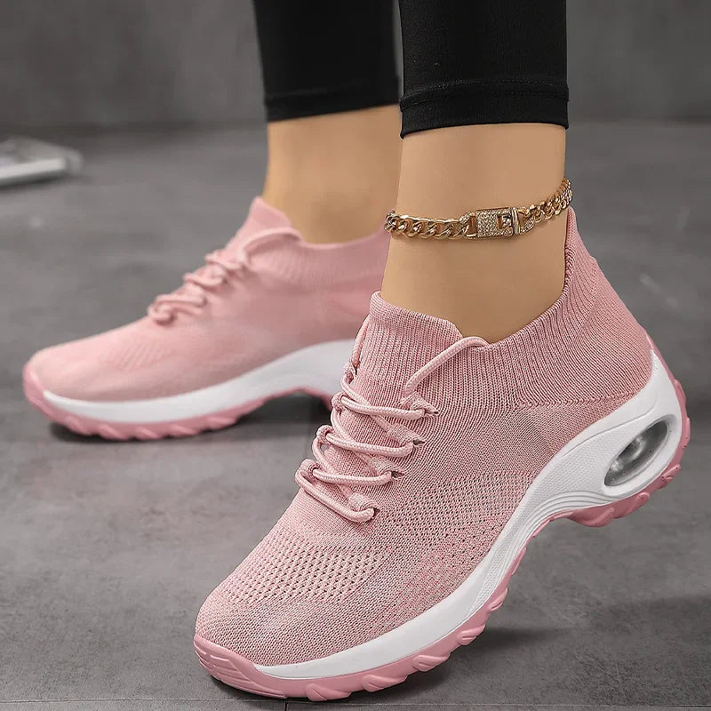 Summer Women Sneakers Outdoor Running Air Cushion Sport Shoes Increase Height Breathable Walking Shoes