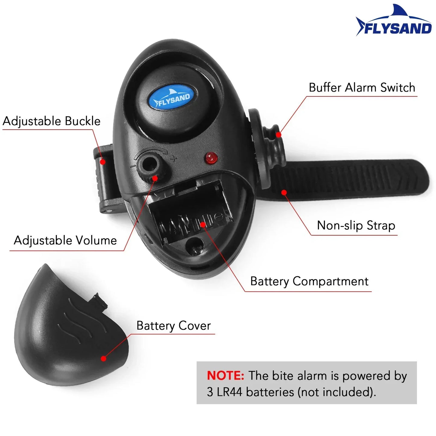FLYSAND Fishing Bite Alarm Electronic Rod Buzzer with Loud Siren
