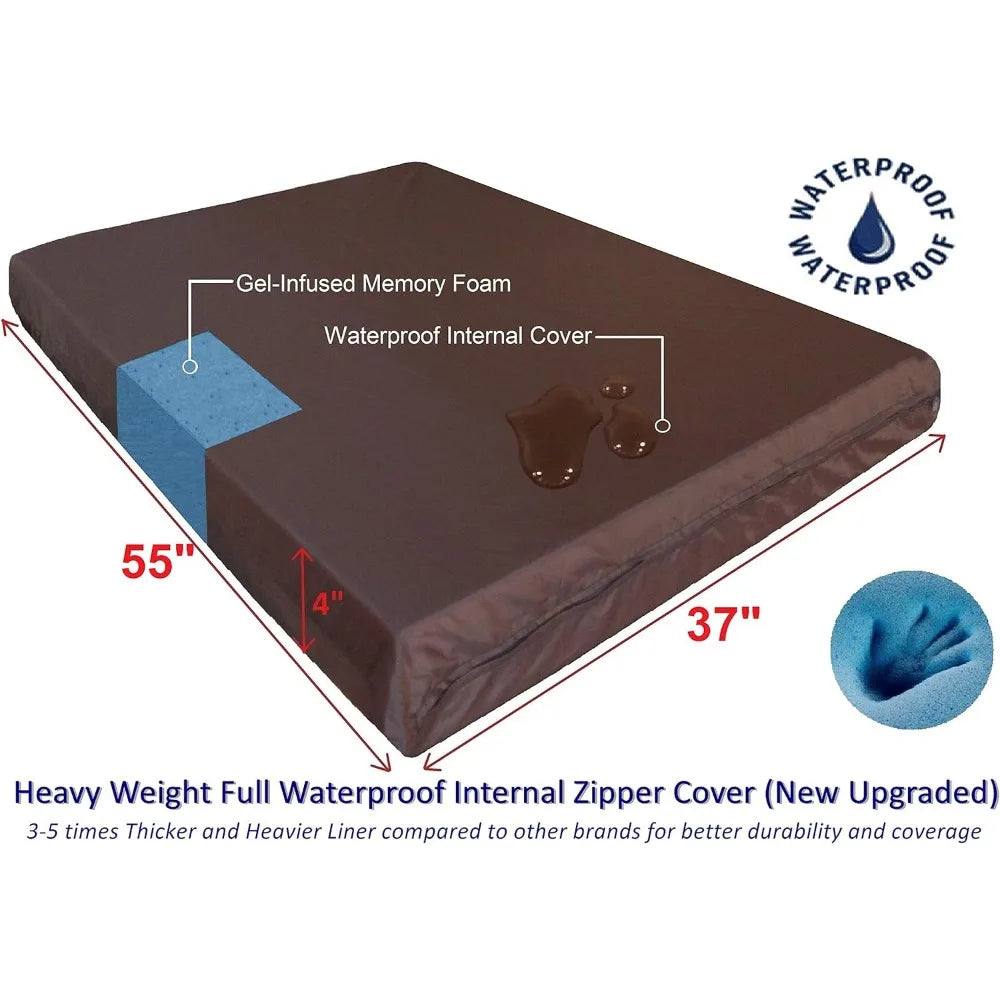Waterproof Orthopedic Cool Memory Foam Dog Bed for Large Dogs