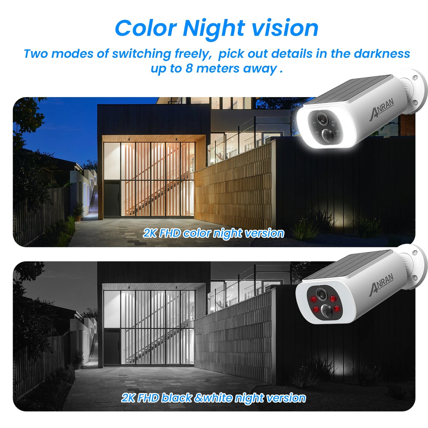 ANRAN 2/3/4 PCS Outdoor Wireless WIFI Camera 3MP Solar Night Vision
