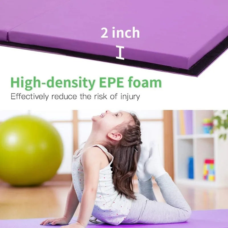 Tumbling Mats Gymnastics Foldable Yoga Mat With Carrying Handles