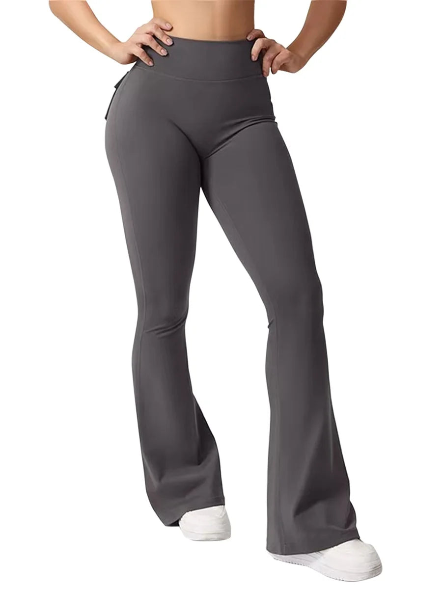 Women High Waist Yoga Leggings with Pockets Tummy Control Workout Running Pants Stretchy Booty Leggings
