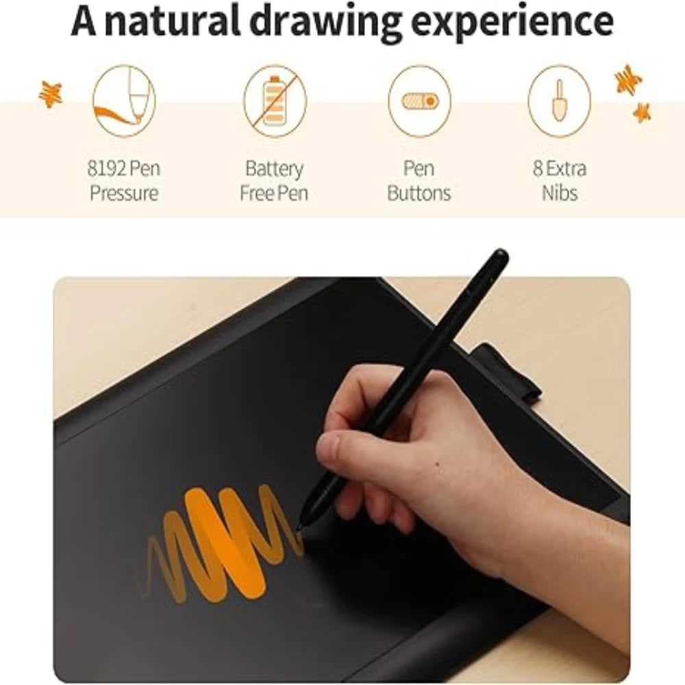 GAOMON M10K Graphic Tablet for Drawing Art Digital Architecture Engineering Student with 8192 Levels Passive Stylus