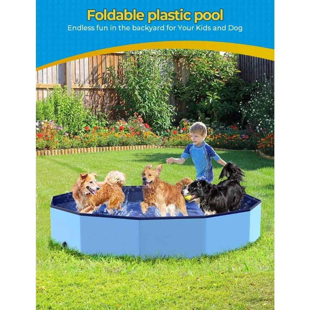 Extra Large Foldable Pool for Dogs Cats Kids Bathing Tub